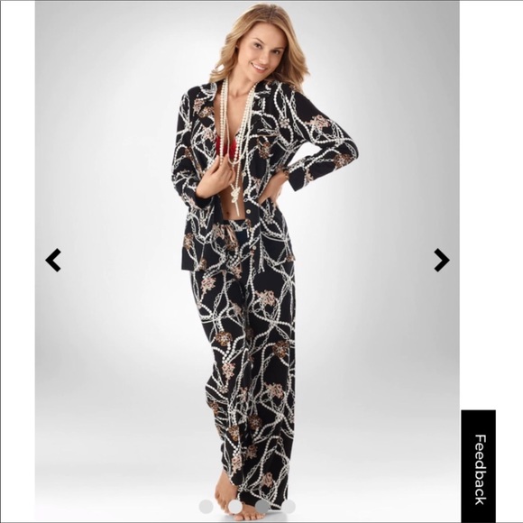 Soma Other - Soma 2 piece satin pajama set with pearl print Small New with tag